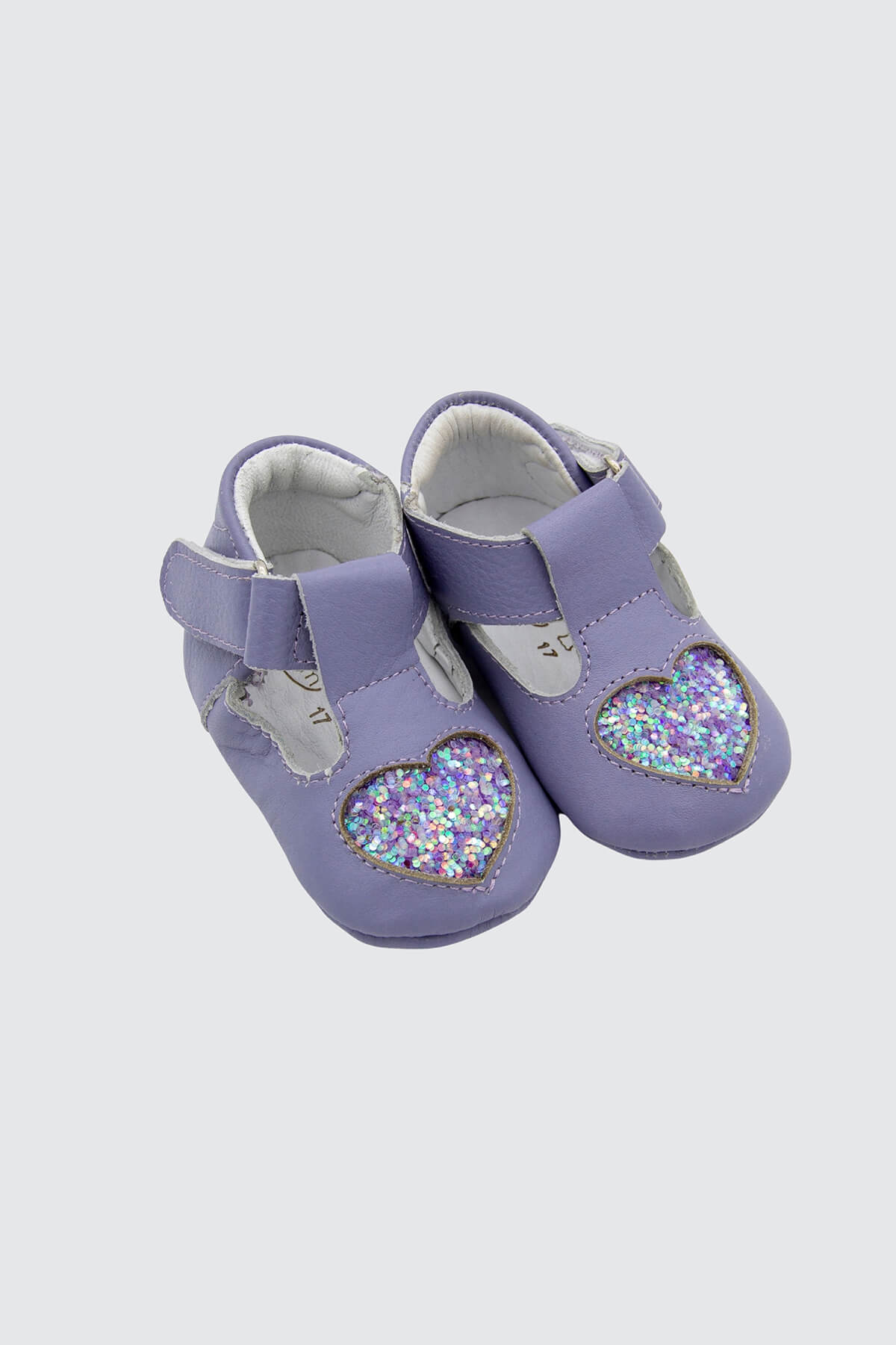 Alina Heart Genuine Leather Baby First Step Shoes Purple